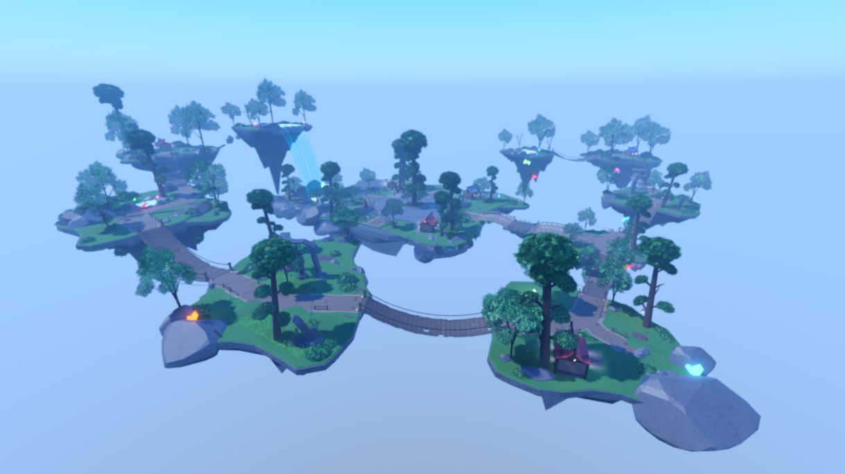 Aerial view of the ten floating islands